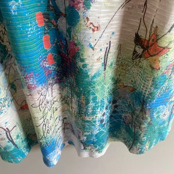 Inoah Women’s Top S Art To Wear Tunic Nautical Multicolored 3/4 Sleeve Lagenlook - Picture 9 of 11